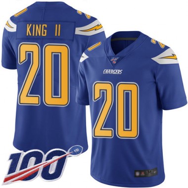Los Angeles Chargers NFL Football Desmond King Electric Blue Jersey Men Limited #20 100th Season Rush Vapor Untouchable